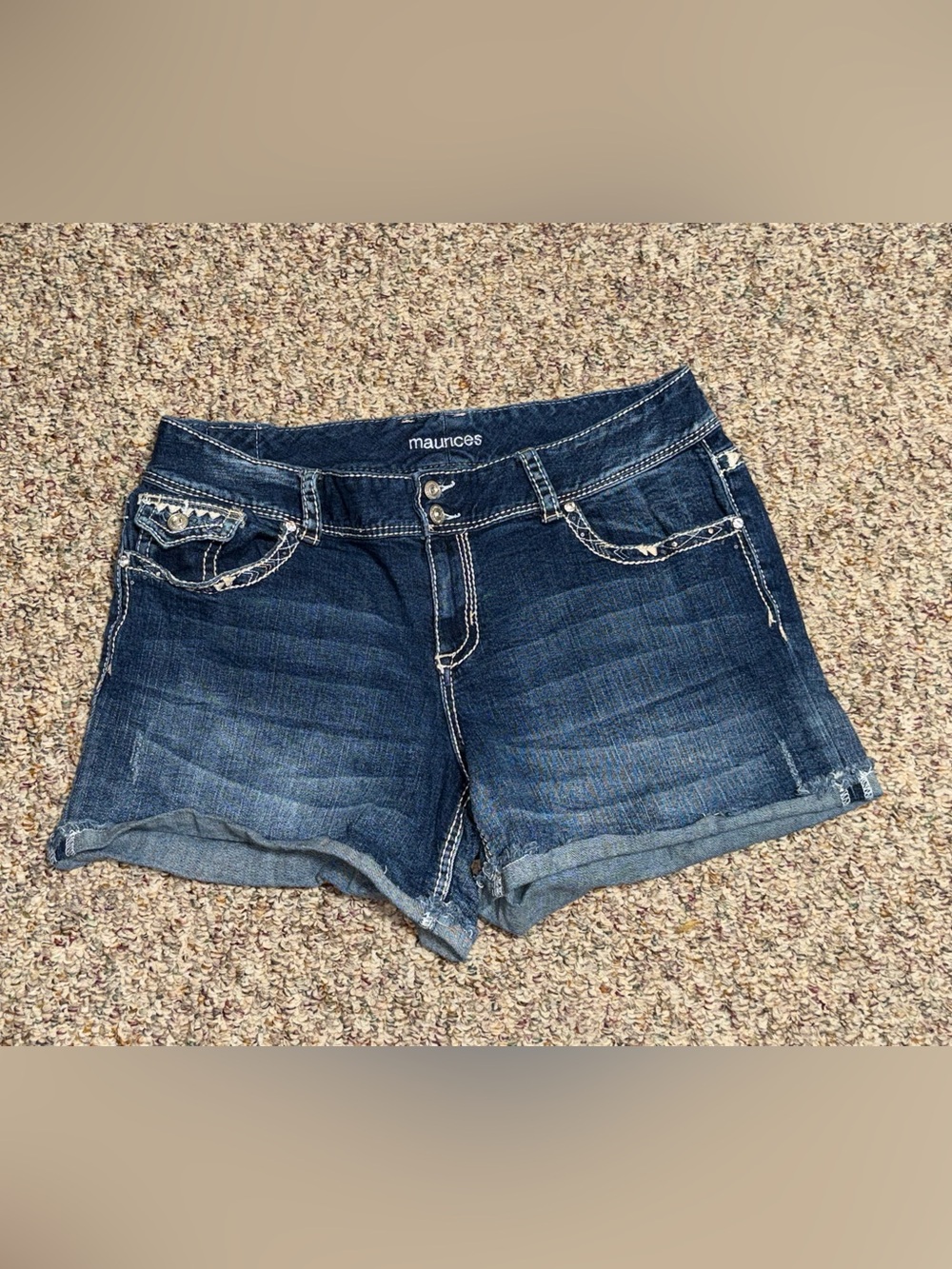 Women's plus size 20 Maurices Indigo‎ Rolled-Hem Denim Shorts